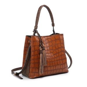 Crocodile Hobo Bag w/ Braided Strap